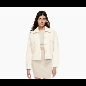 BNWT - Aritzia Wilfred Ganna Cropped Jacket - Colour Heather Bone - Size Small